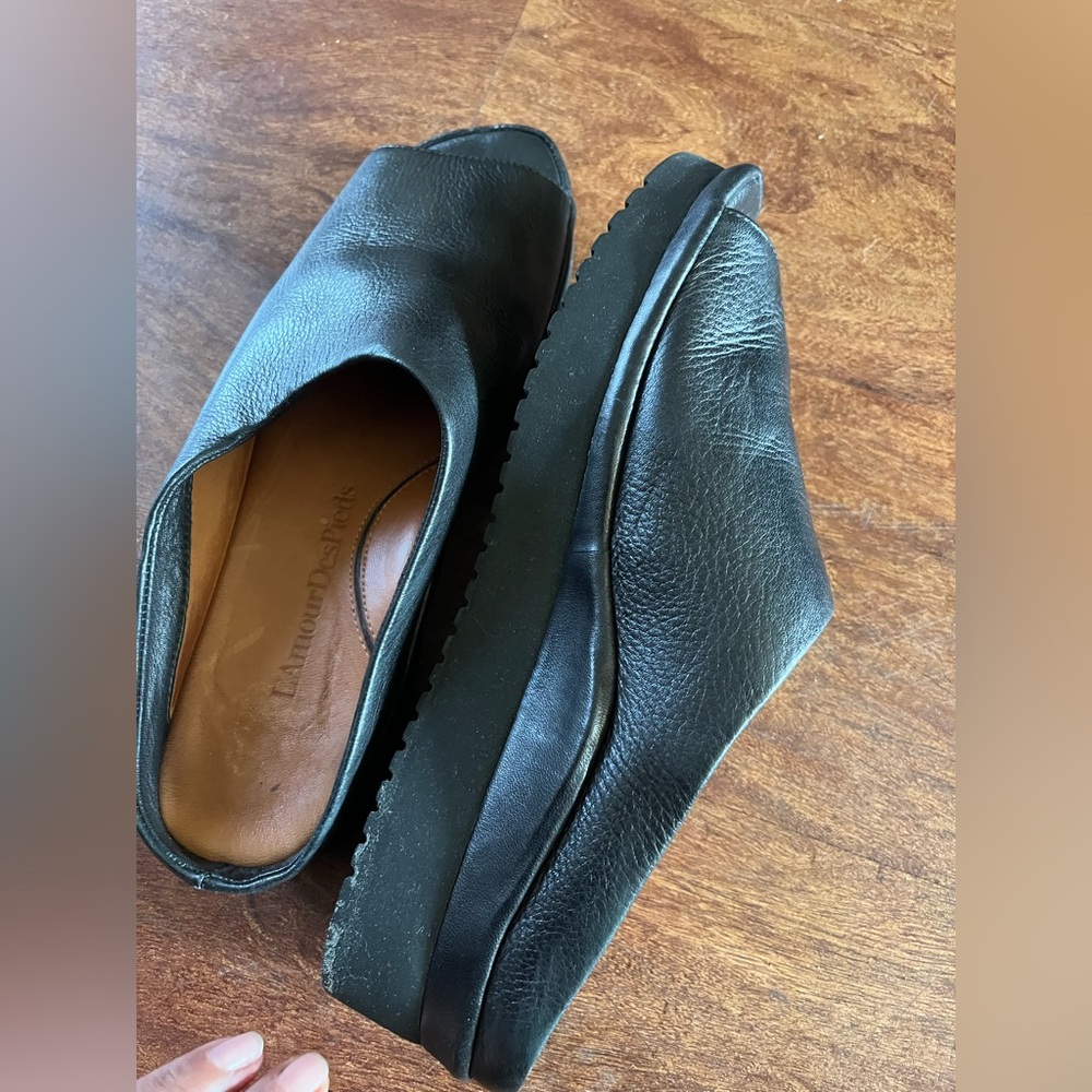 L'AmourDesPieds slip on platform black sandal size 8m - Picture 5 of 10